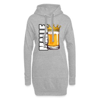 Chope de bière royale - Sweat-shirt à capuche long Femme - gris chiné - Devant