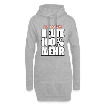Ich Mache Heute 100% Nichts Mehr - Hoodie-Kleid - Grau meliert - Vorne
