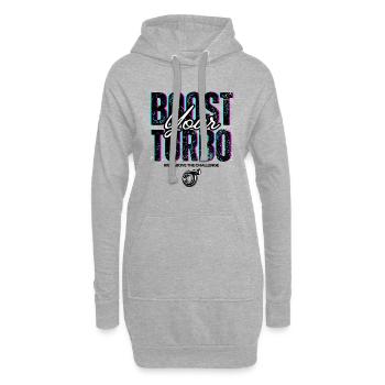 Turbo Booster Blanc - Sweat-shirt à capuche long Femme - gris chiné - Devant