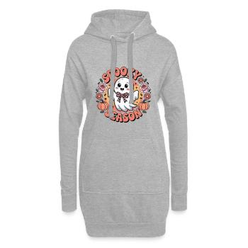 Saison effrayante Halloween - Sweat-shirt à capuche long Femme - gris chiné - Devant