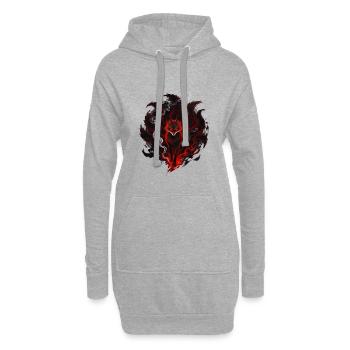 Flammenfuchs im Rauchkreis - Hoodie-Kleid - Grau meliert - Vorne