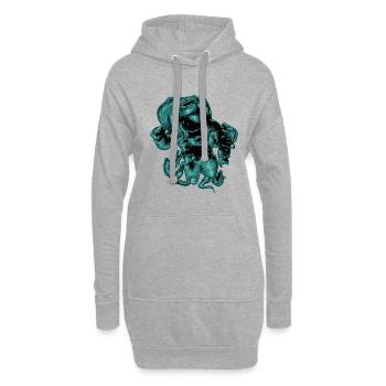 Combinaison de plongée de plongée motif fond marin - Sweat-shirt à capuche long Femme - gris chiné - Devant