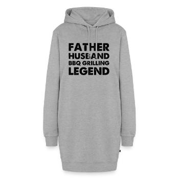 Father Husband BBQ Grilling Legend - Hoodie-Kleid - Grau meliert - Vorne