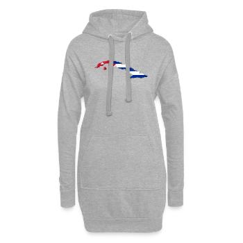 CUBA - Sweat-shirt à capuche long Femme - gris chiné - Devant