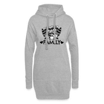 Famille raton laveur Famille raton laveur Nous sommes une famille - Sweat-shirt à capuche long Femme - gris chiné - Devant