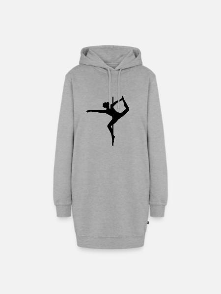 poledance pose - Hoodie-Kleid - Grau meliert