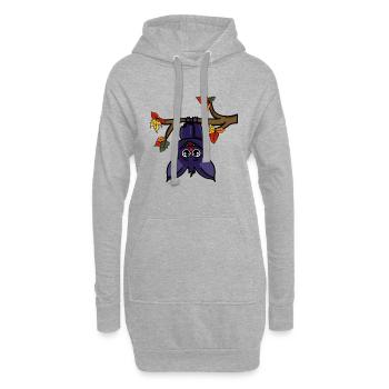 Chauve-souris mignon Halloween vampire enfant motif automne - Sweat-shirt à capuche long Femme - gris chiné - Devant
