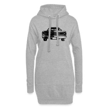 Muscle Car Silhouette - Hoodie-Kleid - Grau meliert - Vorne