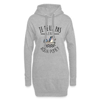 je peux pas j’ai aqua poney humour noël piscine - Sweat-shirt à capuche long Femme - gris chiné - Devant