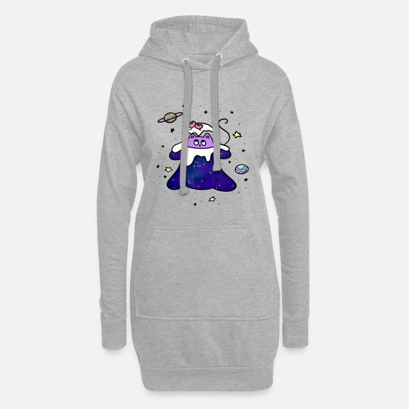 Spacecat - Hoodie-Kleid - Grau meliert