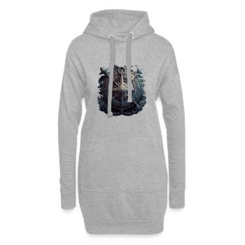 Ancre maritime avec boussole de navigation cool - Sweat-shirt à capuche long Femme - gris chiné - Devant