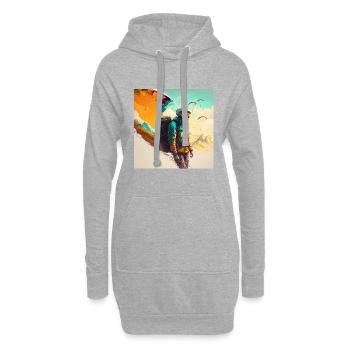 Gleitschirmflug - Hoodie-Kleid - Grau meliert - Vorne
