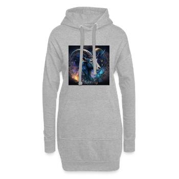 Capricorne zodiaque signe - galaxy - Sweat-shirt à capuche long Femme - gris chiné - Devant