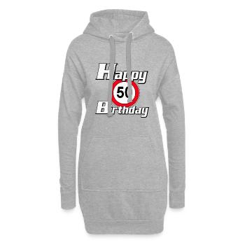 50e anniversaire , 50 ans , joyeux anniversaire 50 (25) - Sweat-shirt à capuche long Femme - gris chiné - Devant