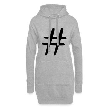 hashtag - Sweat-shirt à capuche long Femme - gris chiné - Devant