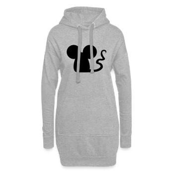 Mäuschen / Maus / little mouse / petite souris - Hoodie-Kleid - Grau meliert - Vorne