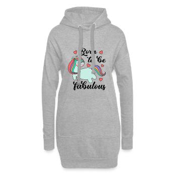 Einhorn, Einhörner, Ich liebe Einhörner, Geschenk - Hoodie-Kleid - Grau meliert - Vorne