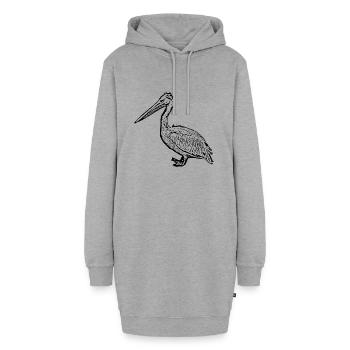 Pelikane Vogel Vögel Pelecanus - Hoodie-Kleid - Grau meliert - Vorne