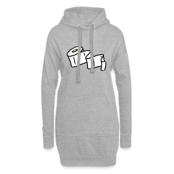 Toilet paper papier papier toilette - Sweat-shirt à capuche long Femme - gris chiné - Devant