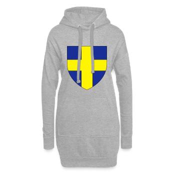 Blason villeToulon Var - Sweat-shirt à capuche long Femme - gris chiné - Devant