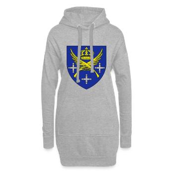 Blason ville Saint Etienne Loire - Sweat-shirt à capuche long Femme - gris chiné - Devant