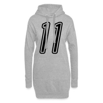 11 Numéro de numéro - Sweat-shirt à capuche long Femme - gris chiné - Devant