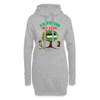 Palestine my Love - Hoodie Dress - heather grey - Front