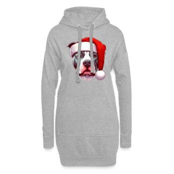 Cadeaux Pitbull pour Noël - Sweat-shirt à capuche long Femme - gris chiné - Devant