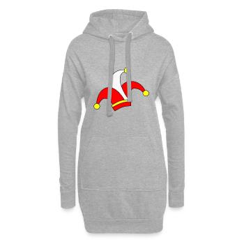 Chapeau de carnaval - Sweat-shirt à capuche long Femme - gris chiné - Devant