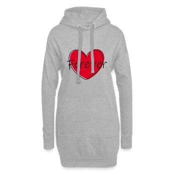 rotes Herz rot Herzen rot Herz Geschenk  - Hoodie-Kleid - Grau meliert - Vorne