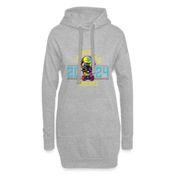 Enterrement de vie de garçon 2024 Enterrement de vie de garçon crâne - Sweat-shirt à capuche long Femme - gris chiné - Devant