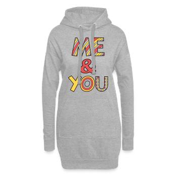 Police Me and You - Sweat-shirt à capuche long Femme - gris chiné - Devant