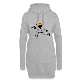 Postbote Kurier Briefzusteller Express Sendung - Hoodie-Kleid - Grau meliert - Vorne