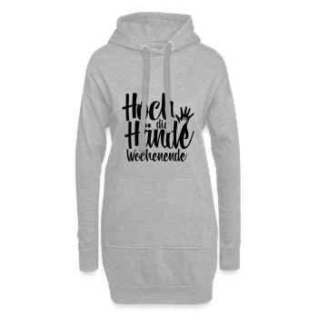 Fête de fin de semaine mains fortes disant cadeau - Sweat-shirt à capuche long Femme - gris chiné - Devant