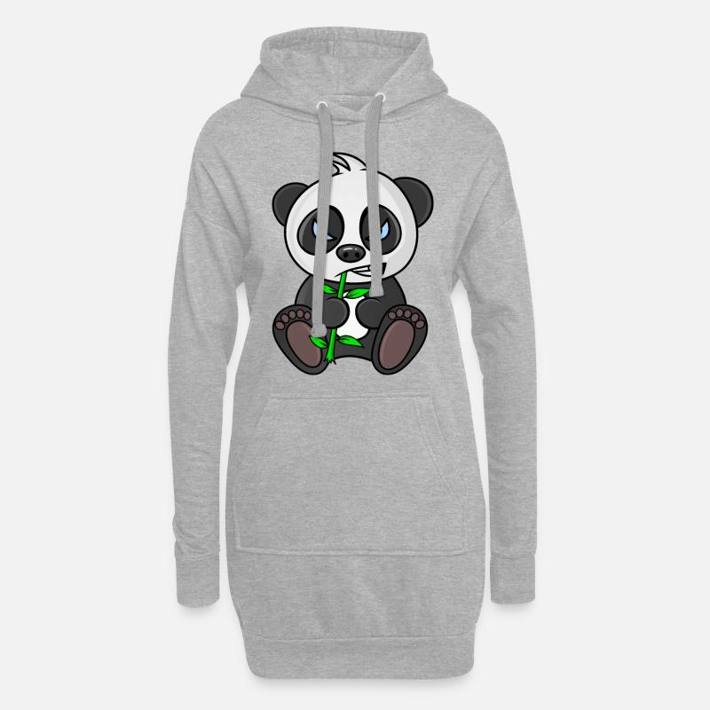 grumpy panda, panda bear, mad panda, for babies - Hoodie-Kleid - Grau meliert
