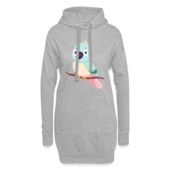 Parrot Famille Mère Bébé T-Shirt - Sweat-shirt à capuche long Femme - gris chiné - Devant