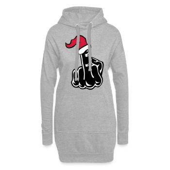 Stinkefinger Fuck Xmas Christmas - Hoodie-Kleid - Grau meliert - Vorne