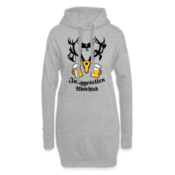 Hirsch mit Beute JGA Mass Bier 3c b - Hoodie-Kleid - Grau meliert - Vorne