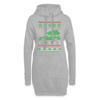 Christmas Ugly Sweater - Hoodie-Kleid - Grau meliert - Vorne