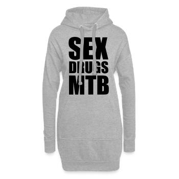 Sex Drugs & VTT - Sweat-shirt à capuche long Femme - gris chiné - Devant