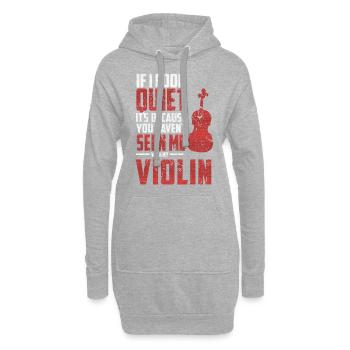 Violine Geige Musik Geschenk Spruch - Hoodie-Kleid - Grau meliert - Vorne