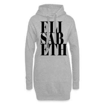 Elisabeth Name Vorname Moderne Schrift Wort Art - Hoodie-Kleid - Grau meliert - Vorne