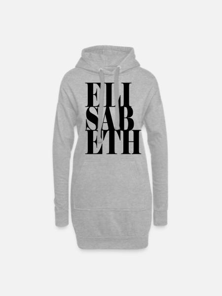 Elisabeth Name Vorname Moderne Schrift Wort Art - Hoodie-Kleid - Grau meliert