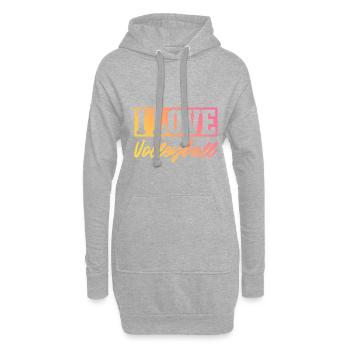 J’adore le volleyball - Sweat-shirt à capuche long Femme - gris chiné - Devant