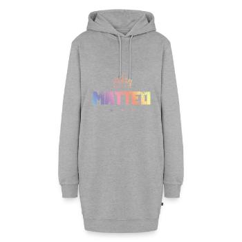 Matteo - Sweat-shirt à capuche long Femme - gris chiné - Devant