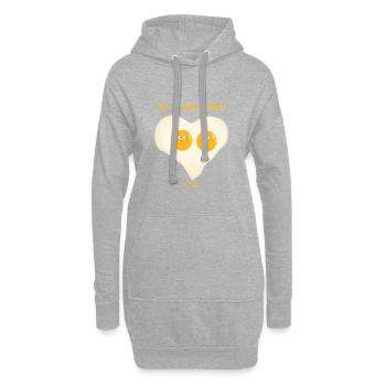 oeufs amoureux - Sweat-shirt à capuche long Femme - gris chiné - Devant