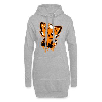 Fuchs Comic - Hoodie-Kleid - Grau meliert - Vorne