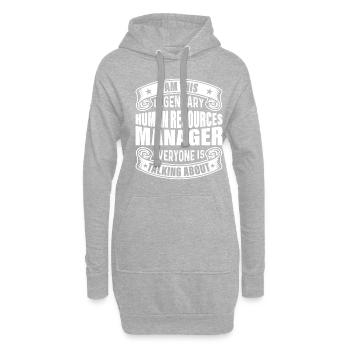 Le légendaire responsable rh sur toutes les lèvres - Sweat-shirt à capuche long Femme - gris chiné - Devant