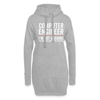 J’explique seulement - Ingénieur en informatique - Sweat-shirt à capuche long Femme - gris chiné - Devant