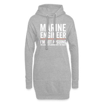 Just Explaining - Marine Engineer - Hoodie Dress - heather grey - Front